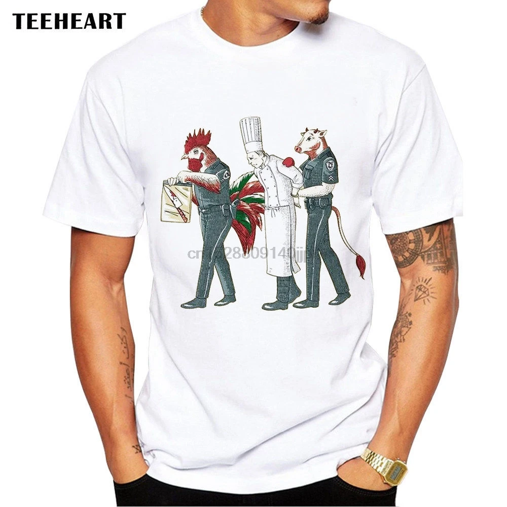 

2019 Male Best Selling Animal Arrest Murderer Chef Knife Evidence Funny Joke Men T Shirt Tee Summer Tee Shirt