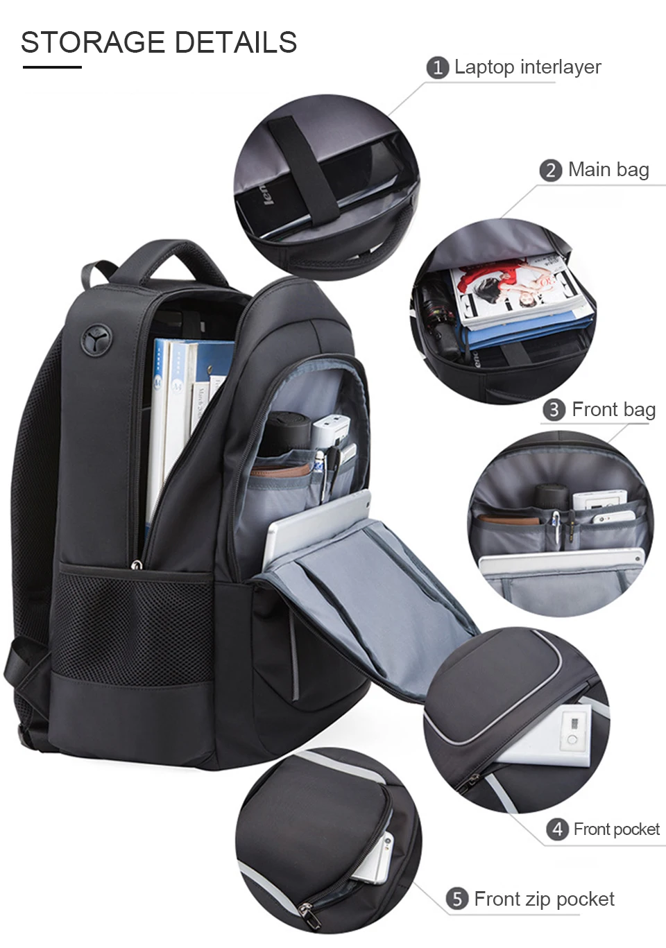 Women Backpack Mens 17 Inch Laptop 15.6 Backpacks Male Female Notebook Back Pack Waterproof USB Charging Student Travel Bagpack (5)