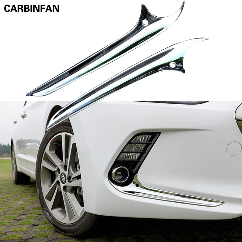 

Accessories ABS Chrome Front Fog Light Lamp Eyelid Cover Trim 2Pcs/Set For Hyundai Elantra Sedan 2016 2017