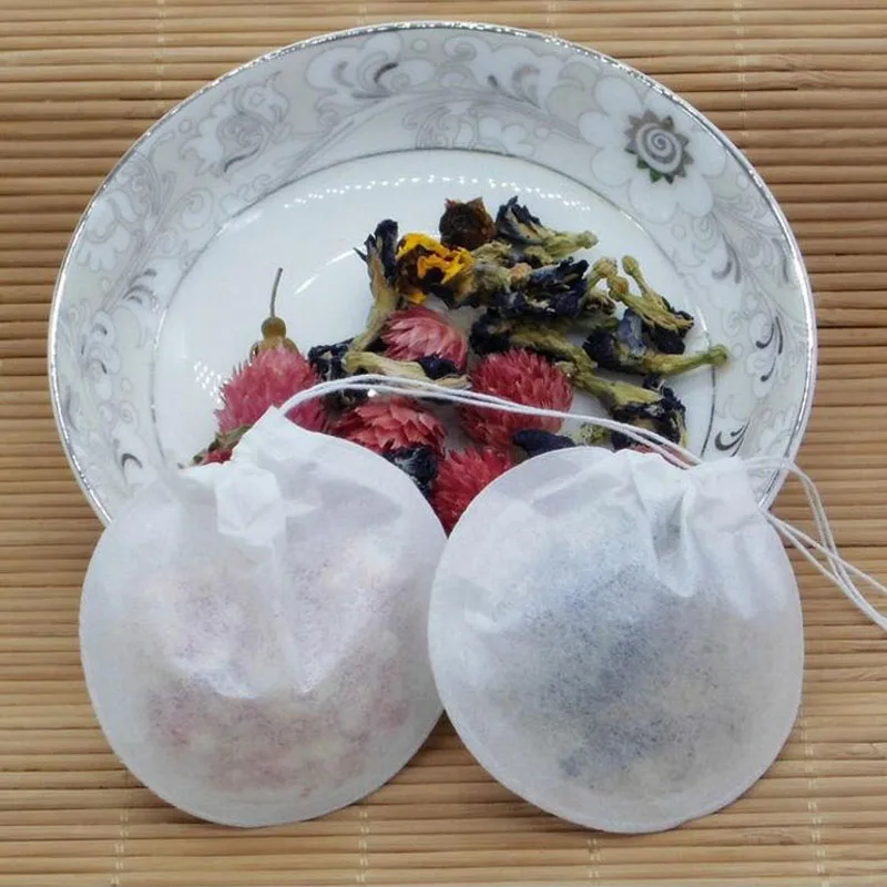 5000pcs/lot Creative 6cm Round Shape Tea Bags Disposable Food Grade