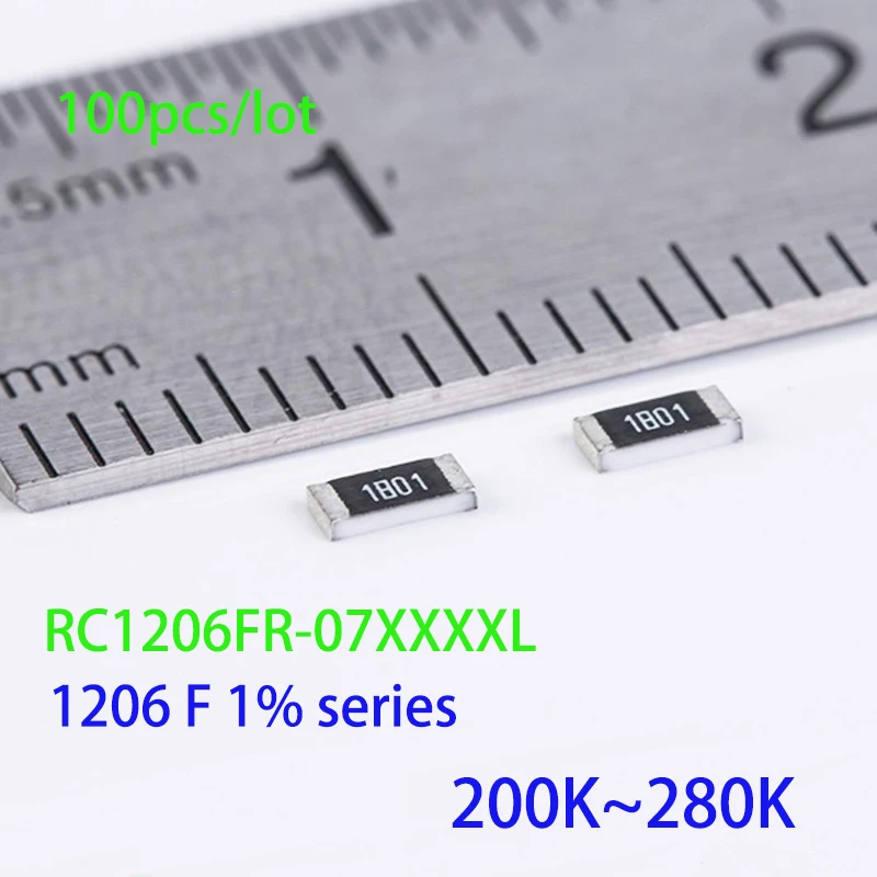 100 шт./1206 F 200 К/205 К/210 К/215 К/221 К/ 226 К/232 К/237 К/243 К/249 К/255 К/261 К /267 К/274 К/280 3216/1%