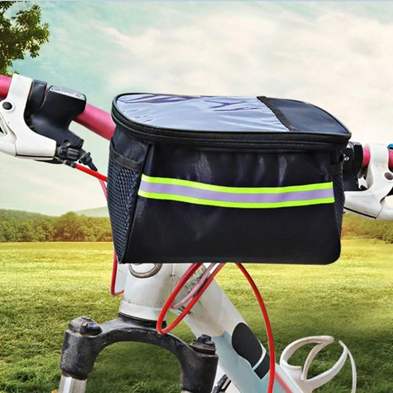 

Large Capacity Bicycle Bags Durable Waterproof Tube Handlebar Canvas Bag Outdoor Sport Accessories Bike Bicycle Front Basket