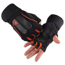 1 пара Половина Finger Вес подъема перчатки Для мужчин Для женщин Вес подъема Фитнес нескользящие спортивные перчатки для гантели тренажерный