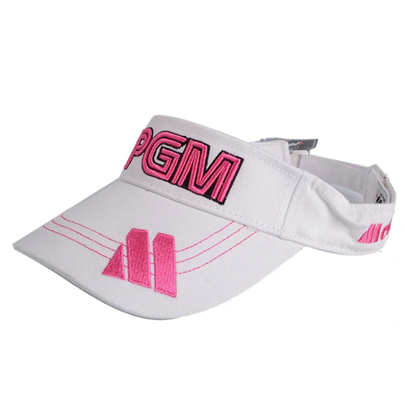 PGM унисекс Гольф Пустой Top Hat Хлопок Бейсбол Snapack Солнцезащитная шляпа дышащий Топ Кепки Спорт остроконечные Кепки регулируемый диапазон - Цвет: White-pink