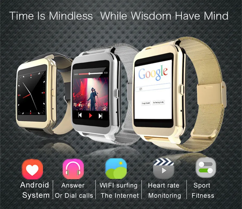 2016 New Arrival WIFI Bluetooth Smart Watch I95 4G ROM Camera Heart Rate MP3 Player Steel