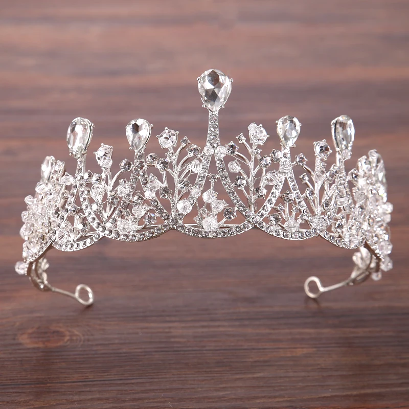 

Hair Jewelry Vintage Silver Crystal Tiara Prencess Wedding Crown Handmake Bride Hair Accessories Wedding Jewelry Accessories