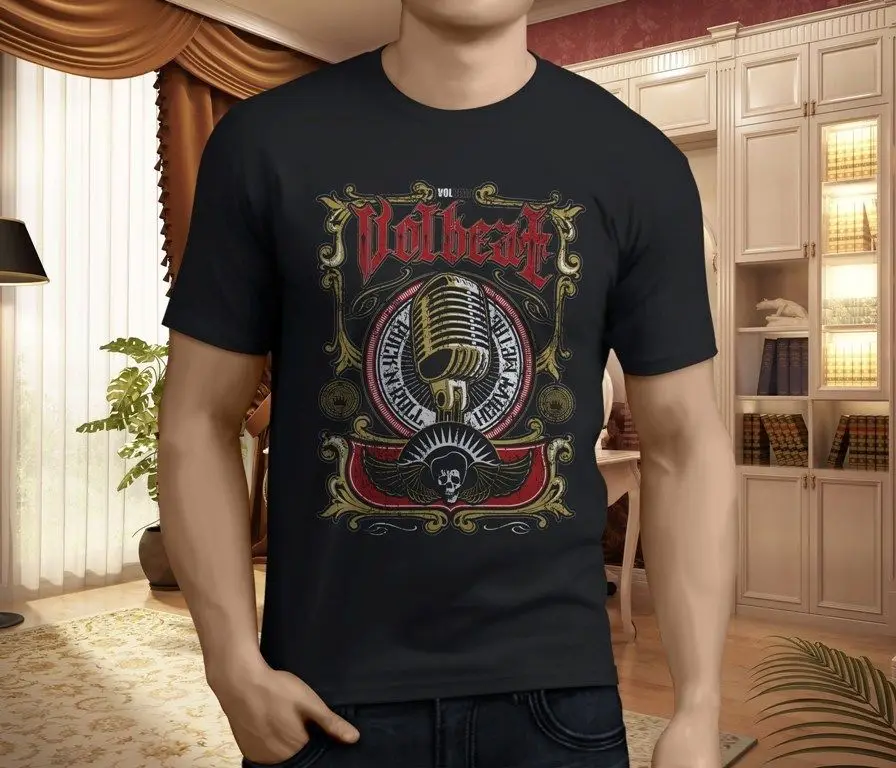 Новый стильный Volbeat логотип тяжелый металлический ремешок Мужская черная