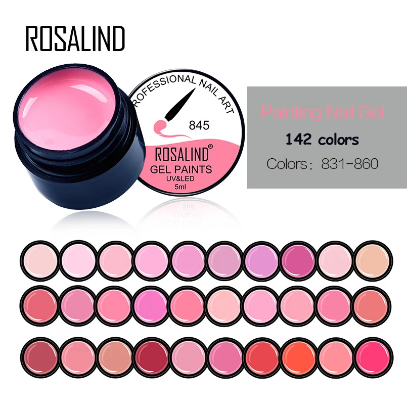

Rosalind 142 Colors Painting Gel Lacquer UV&LED Gel Polish Soak Off Gel Nail Long Lasting Pure Color DIY Design Nail Gel Varnish