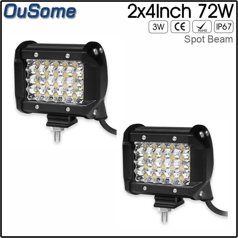 4inch 72w four Rows IP67 waterproof Spot LED Work Light Bar 12V 24V Offroad tractor Car