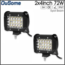 4inch 72w four Rows IP67 waterproof Spot LED Work Light Bar 12V 24V Offroad tractor Car