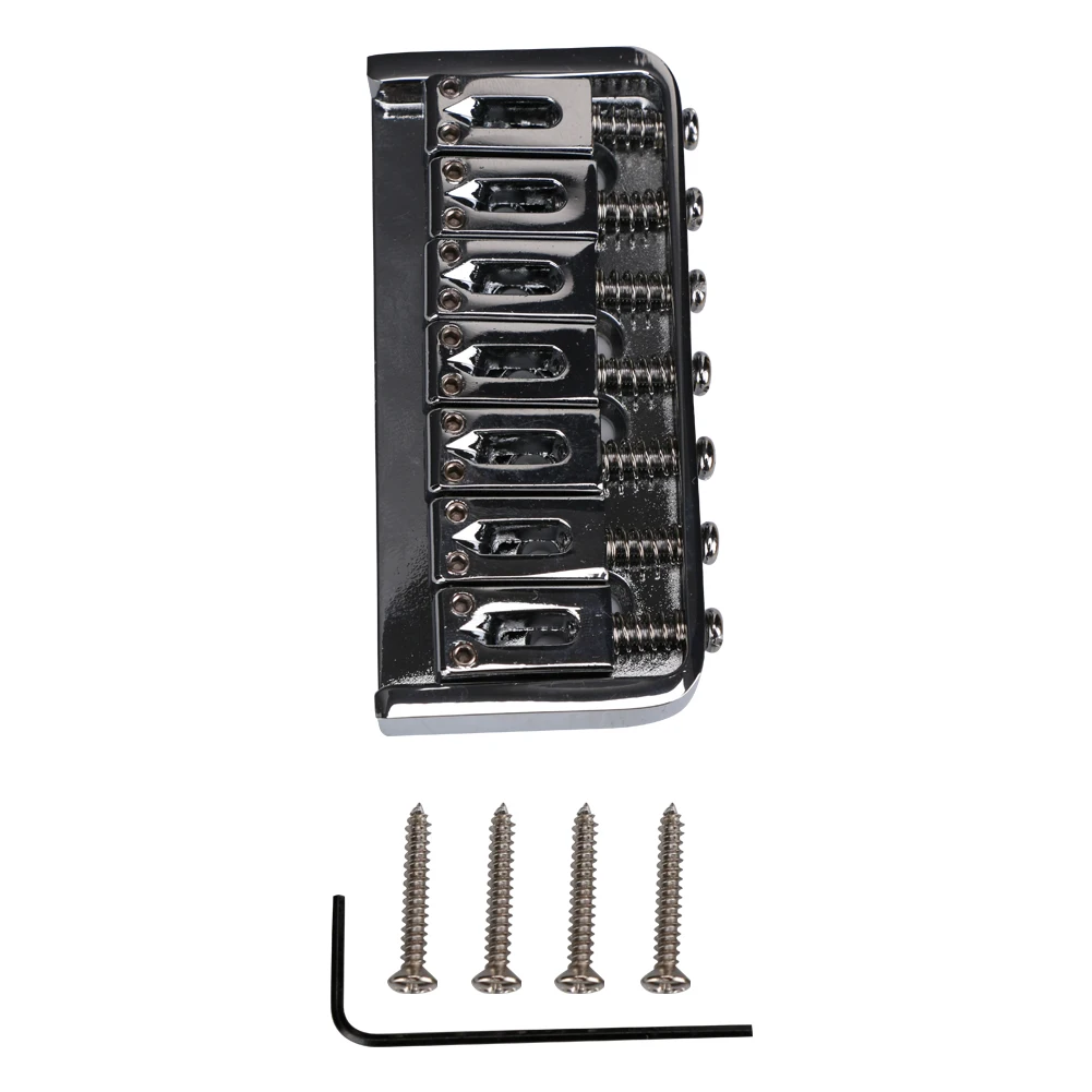 

1Set Chrome Hardtail 7 string Saddle Bridge for Electric Guitar Replacement Parts with Screws + wrench
