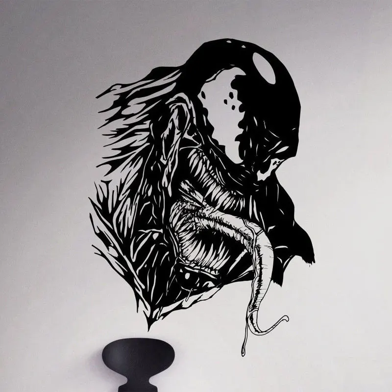 Us 7 25 25 Off Venom Decal Spider Man Vinyl Wall Sticker Comics Unique Art Home Decor For Kids Room Teens Bedroom Interior Mural Wallpaper 3134 In
