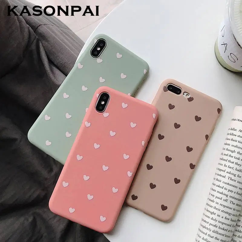 

Love Heart Phone Cases for iPhone XR XS X Xs Max Cute Lovely Back Cover for iPhone 6 6S 7 8 Plus Soft TPU Silicone Cases Coque