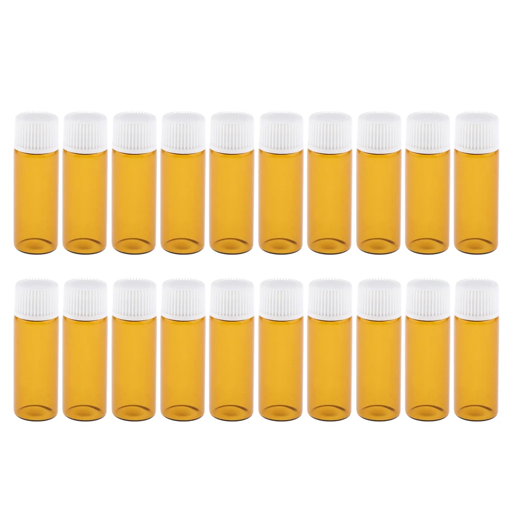 Essential Oils Sample Bottles, 20Pcs 5ml Oil Bottles For Essential oils, with Orifice Reducers and Screw Caps