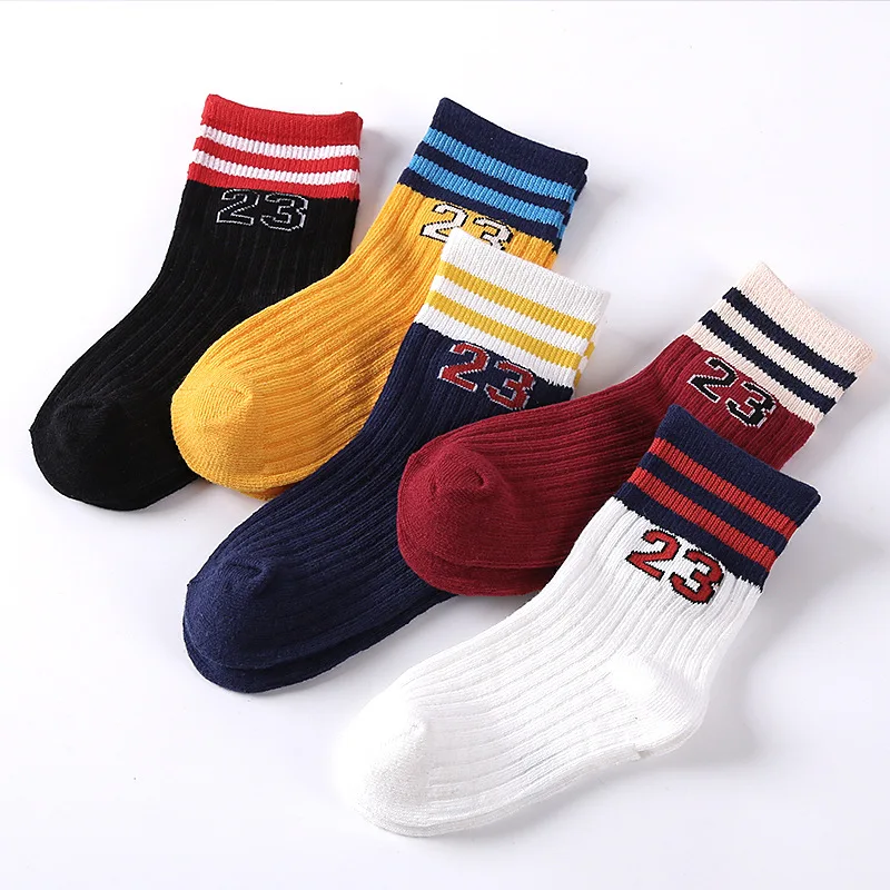 5 пар/лот, носки для малышей, новые детские носки на осень и зиму, чистый хлопок, чёсаный хлопок, носки пружина для мальчиков и девочек - Цвет: 13 baby socks