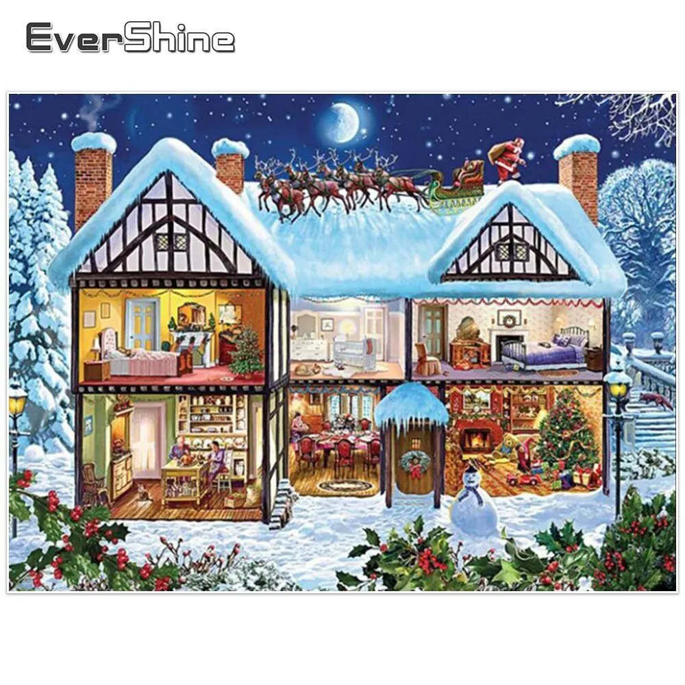 

EverShine 5D DIY Diamond Painting New Arrivals Scenery Pictures Full Drill Round Diamond Embroidery Cross Stitch Christmas Gift