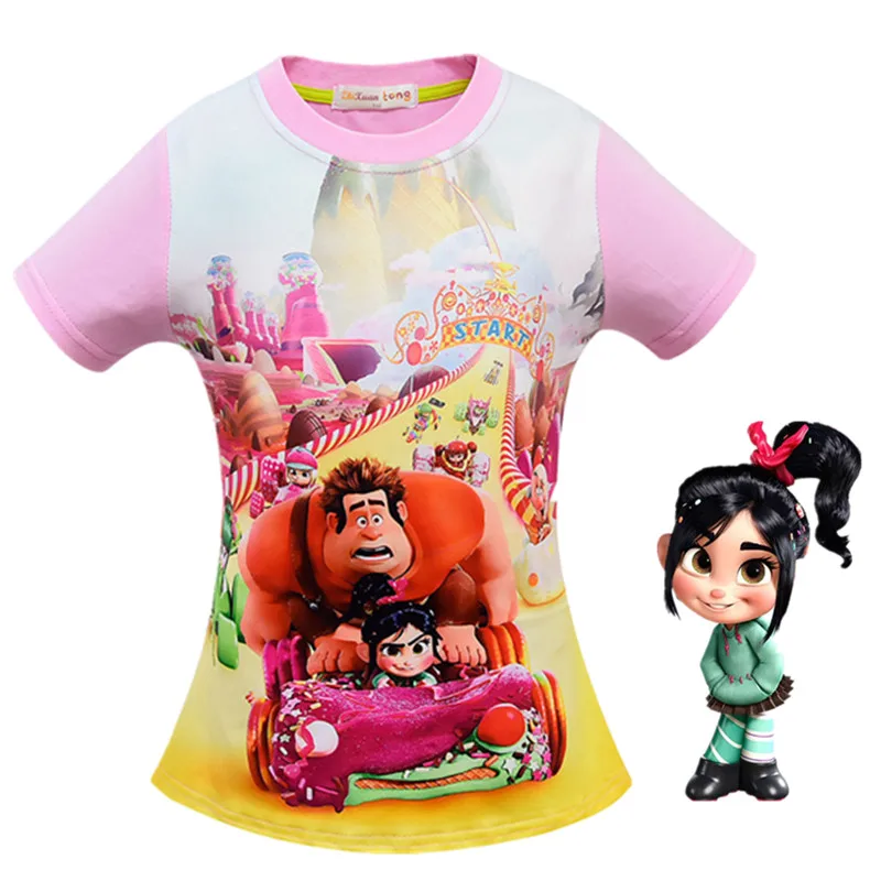 

3-10Years the New Cartoon Movie Ralph Breaks the Internet Wreck-It Ralph 2 t-shirt summer child boy girl tee cotton clothes