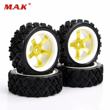 

4Pcs/Set 12mm Hex RC Rally Racing Ruber Tire Wheel Rim For HSP 1:10 Off-Road Car D5NWG+PP0487