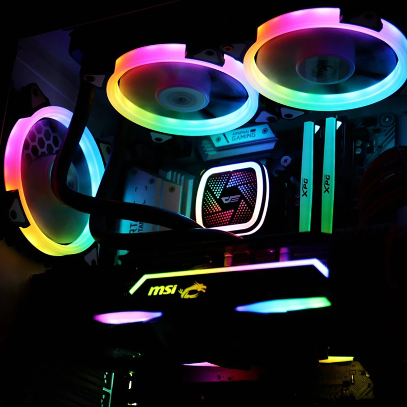 AIGO مياه التبريد DT240 مبرد مياه مع RGB 120 مللي متر 240 مللي متر 4pin PWM وحدة المعالجة المركزية تبريد مروحة لجميع من Inetel و AMD CPU لعبة مروحة