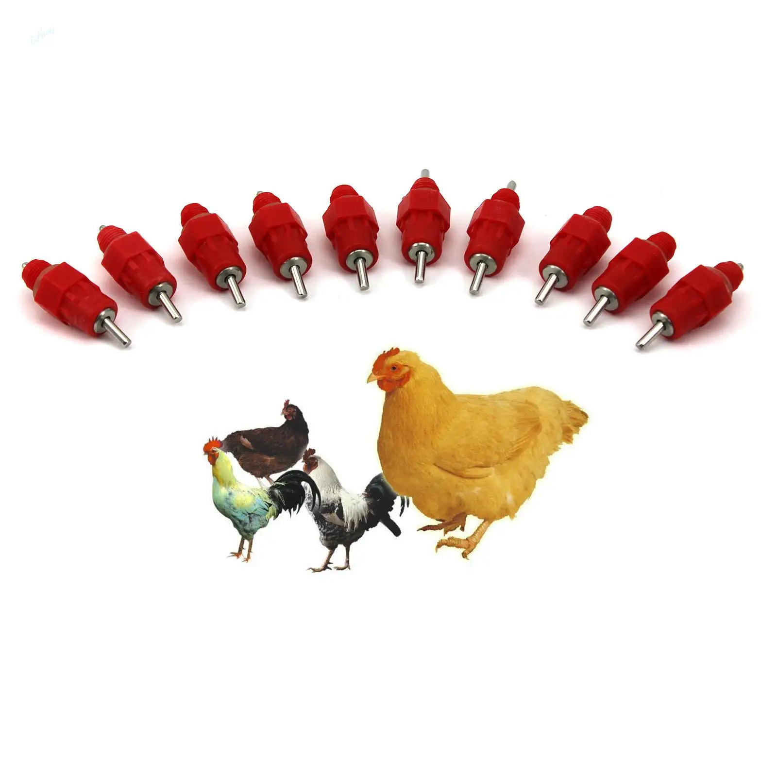 

10pcs/lot Feeding & Watering Nipple Feeder Water Cups Chicken Drinkers Waterer Supplies