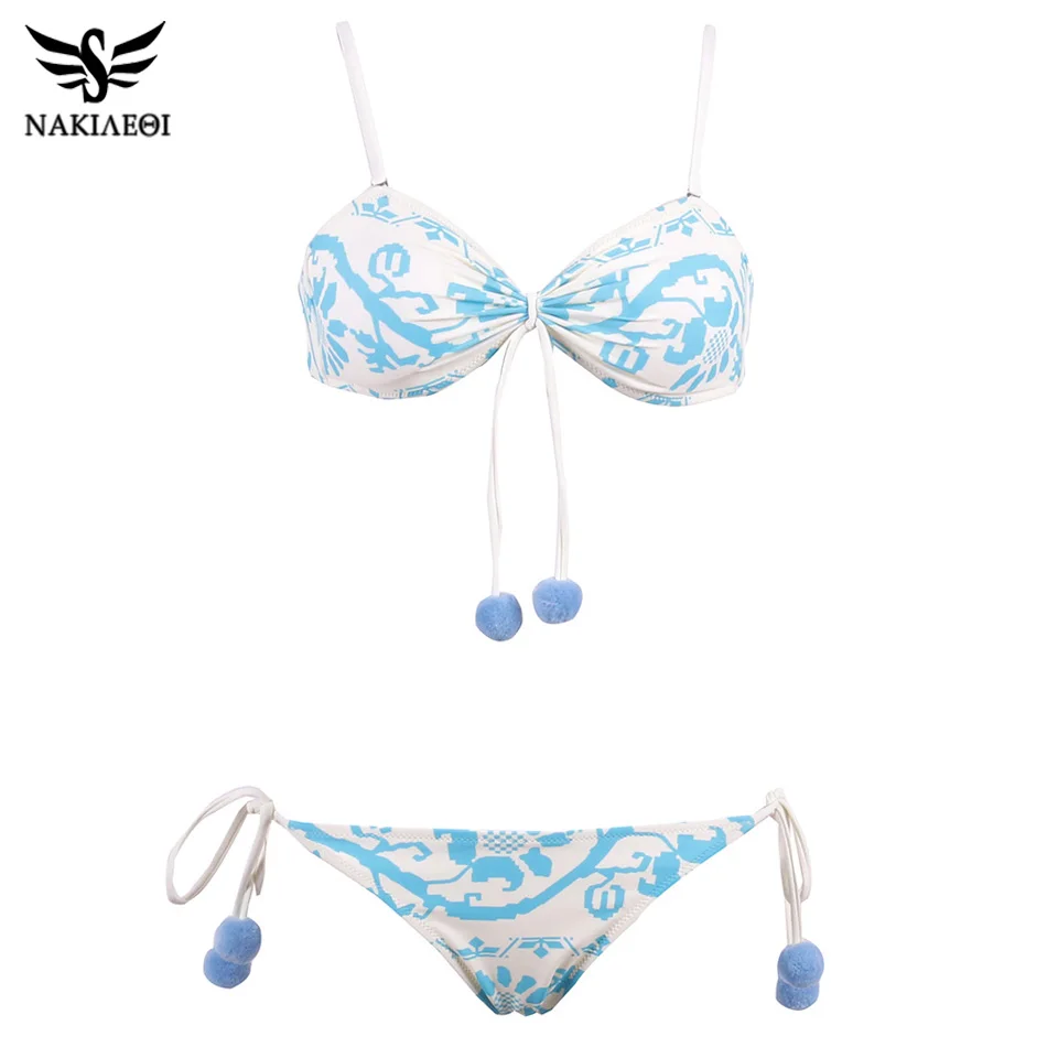 NAKIAEOI 2018 Newest Sexy Bikini Women Swimsuit Push Up Swimwear Female Bandeau Brazilian Bikini Set Printed Beach Bathing Suit NAKIAEOI 2018 Newest Sexy Bikini Women Swimsuit Push Up Swimwear Female Bandeau Brazilian Bikini Set Printed Beach Bathing Suit