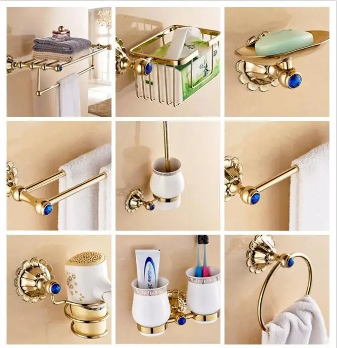 Modern sanitary hardware set gold Finished Bathroom Accessories
