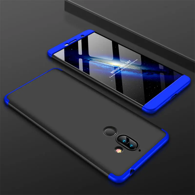 For Nokia 7Plus 7 Plus Case 360 Degree Protected Full Body Phone Case for Nokia 7 Plus Shockproof Cover + Glass Screen Protector
