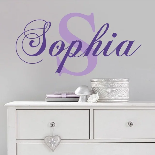 Personalized Girls Name Wall Stickers Home Decor Nursery Baby Wall