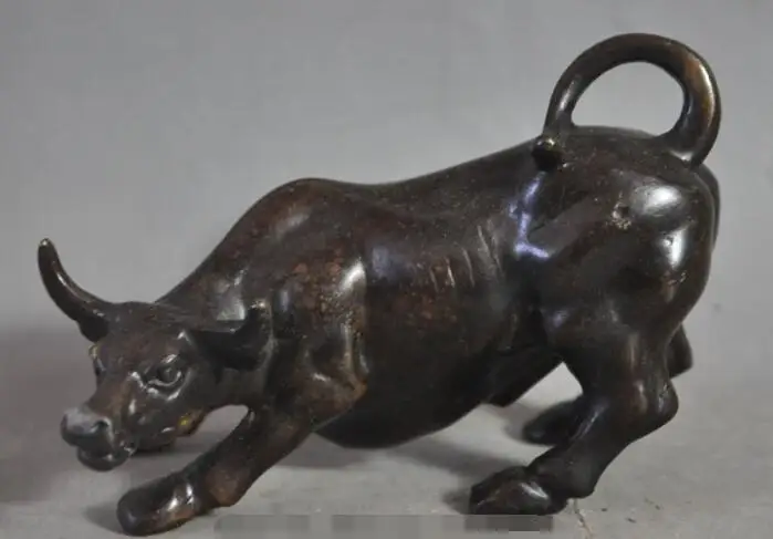 

song voge gem S7224 Chinese fengshui bronze zodiac strong ox bull Cattle wealth animal statue