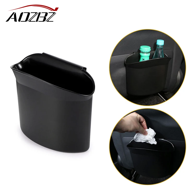Hanging Car Trash Can Plastic Auto Trash Bin Container Seat And Door