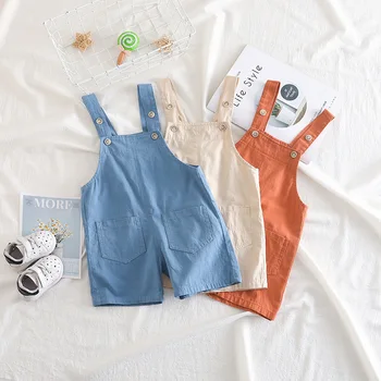 

Ins New Cowboy Summer Korean version baby pants thin shorts boys and girls with cotton suspender trousers with pocket RM19029