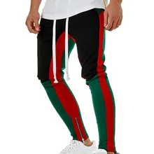 Новые мужские Цветные Лоскутные штаны с завязками в полоску, мужские хлопковые мягкие спортивные штаны, обтягивающие брюки для бега