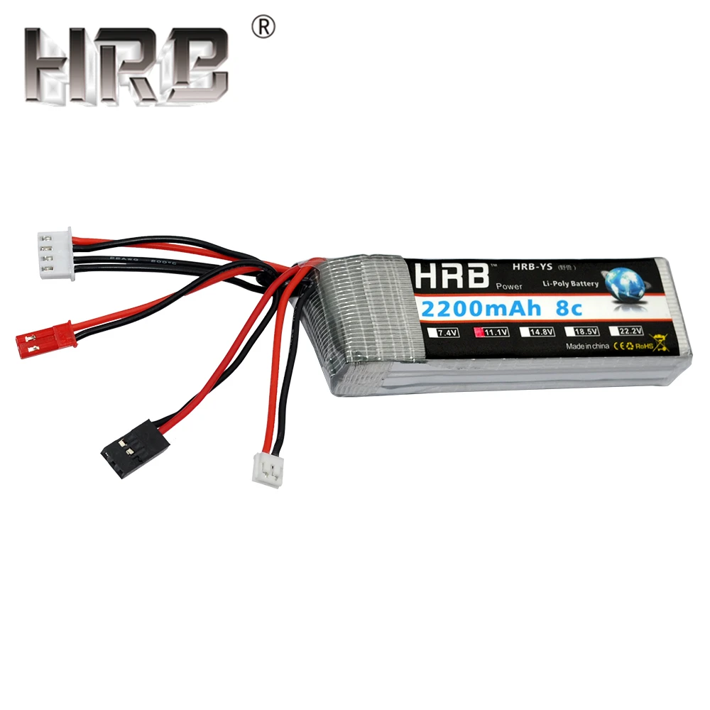 HRB 7,4 V 11,1 V Lipo батарея 2200mah 3S 2S 8C RC части Bateria 2Pin 4pin баланс JST SM Разъемы AKKU для передатчика приемника