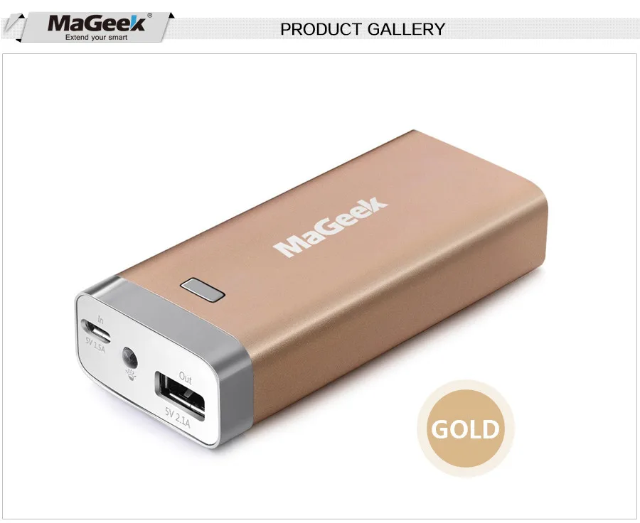 MaGeek Power Bank 6400mAh External Backup Battery Portable  for iPad iPhone Samsung HTC LG Cell Phones external battery