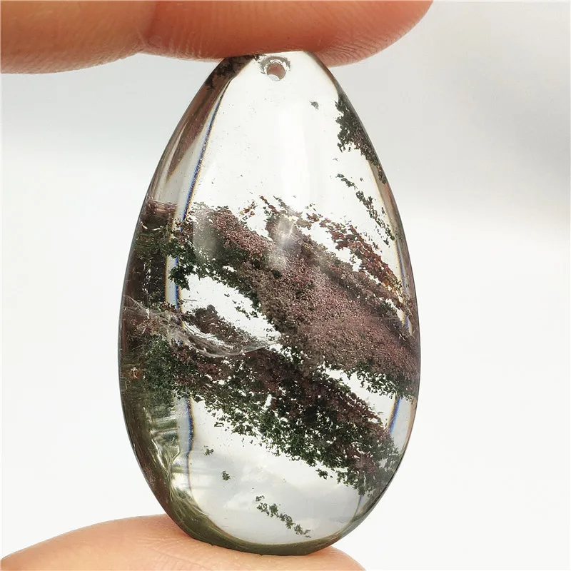 

Genuine Natural Red Green Phantom Pendant Water Drop For Women Man 37x22x11mm Best Clear Phantom Garden Drop Shipping AAAAA