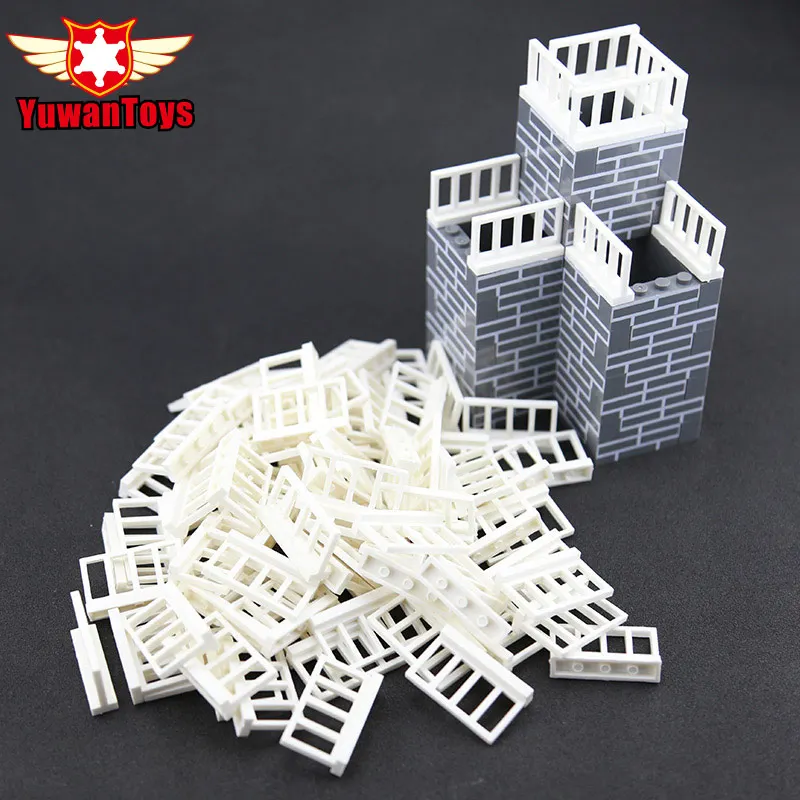 50Pcs MOC Garden Fence Blocks DIY Building font b Toys b font Blocks Baseplate Min Bricks