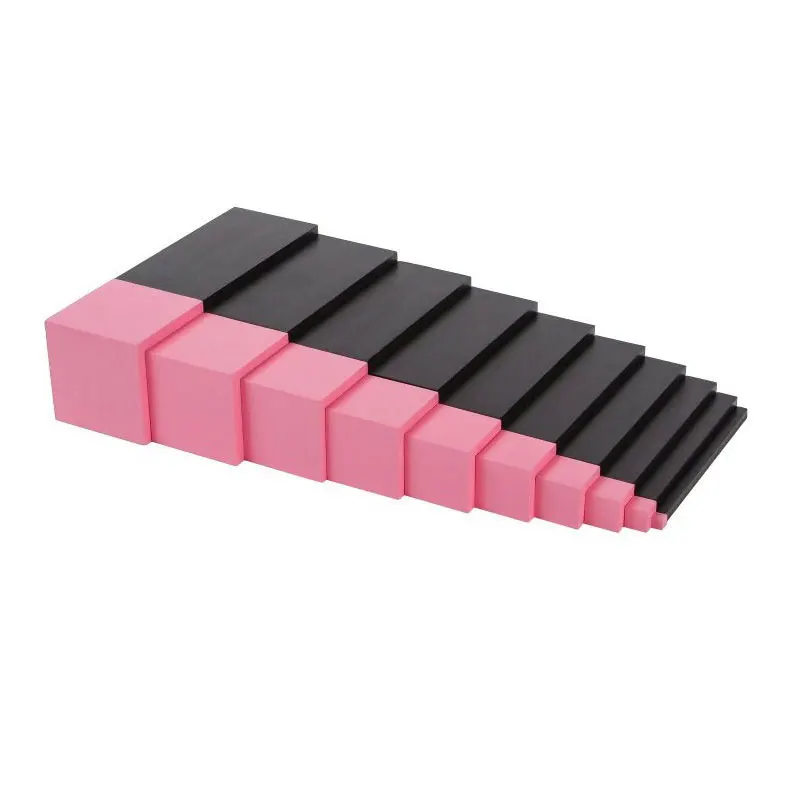 Materiais de Madeira Escadas e Rosa Montessori Brown Torre Sensorial Educacional Bebê Aprendizagem Brinquedos Juguetes Yf1644h 8 Cor e forma