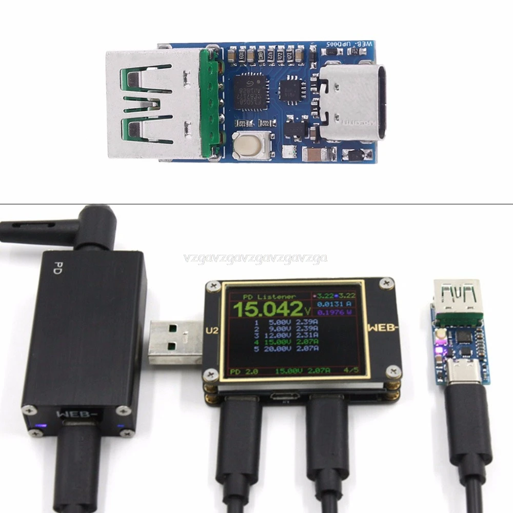 

UPD005 PD To DC Spoofing Detection PD2.03.0 Fast Charge Trigger QC4 Polling HID Programming Switch Caps D18 dropship