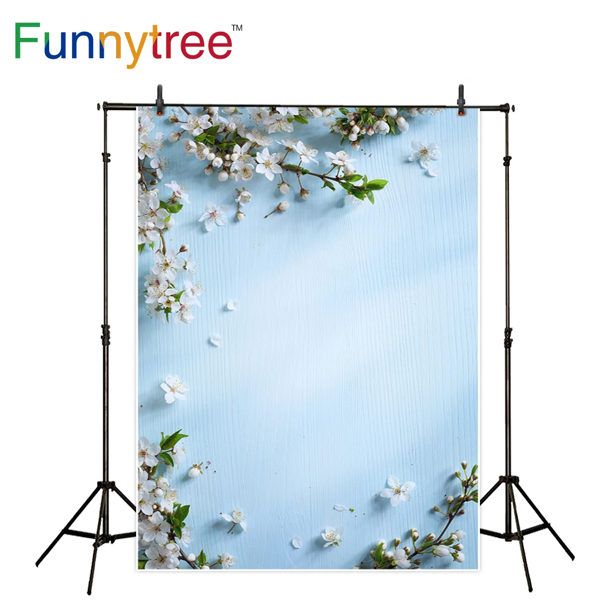 

Funnytree photography background spring blue flower baby shower backdrop photo studio photobooth professional photocall