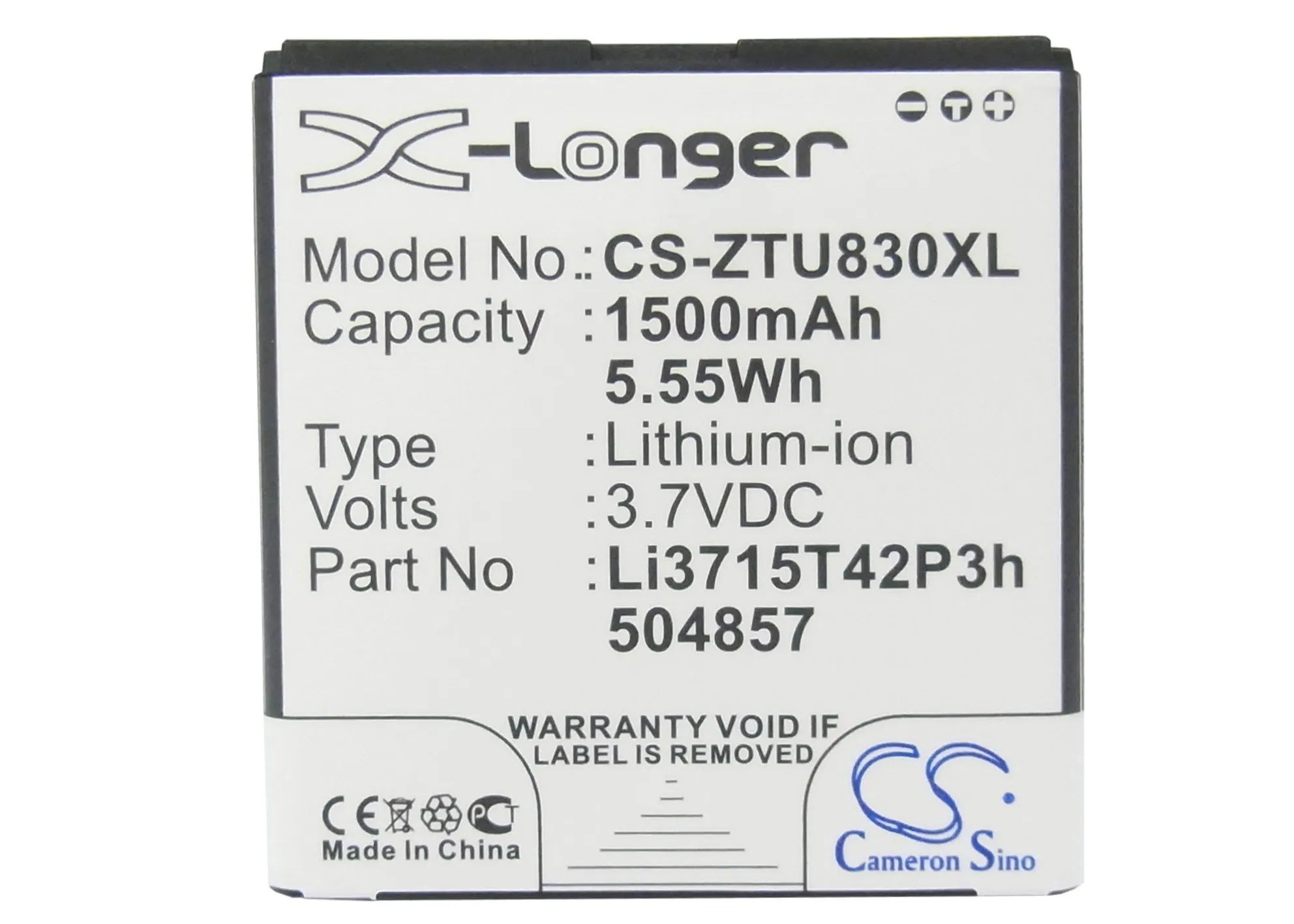 Высококачественный аккумулятор Cameron Sino Li3715T42P3h504857 для ZTE Concord V768 N788 Z992 U788 U812 U830 U880S