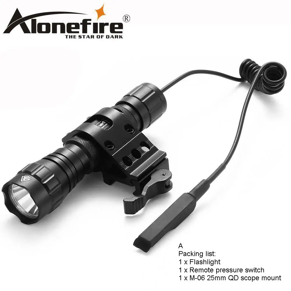 AloneFire 501Bs Cree XML охотничья тактическая подсветка для оружия с переключателем+ Универсальное крепление - Испускаемый цвет: Opion A