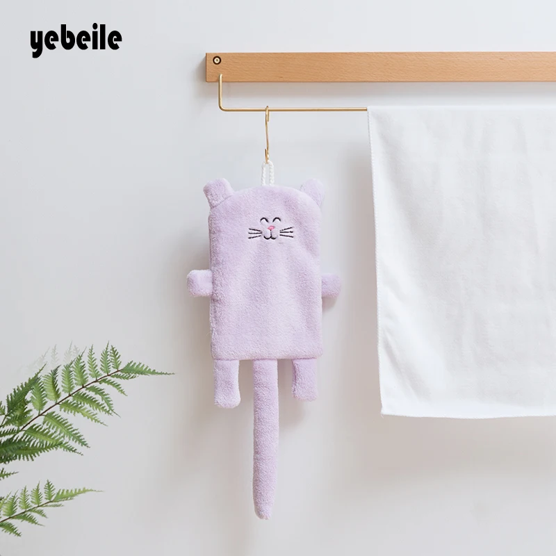 Yebeile nicekids полотенце, кухонное полотенце, полотенце для ванной комнаты, милое полотенце для кошек и собак, мягкая ткань для взрослых 23*46 см, протрите подвесное животное из мультфильма