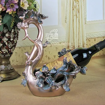 

C Swan resin wine rack creative imitation copper Wine Bar living room ornaments wedding gift ornaments home