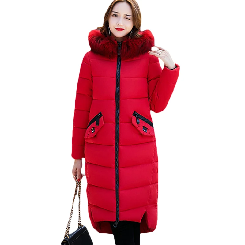 À Manteau 2017 Veste rose Fourrure Et Femmes rouge army Qualité Luxueux Avant kaki Survêtement Green Zipper Noir Chaud Grand Parka gris Hiver Xh732 Long De Bonne Poches Capuchon tqvF58q