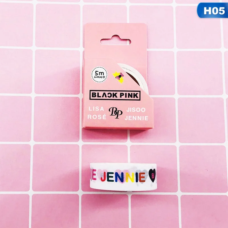 H05 Kpop TWICE EXO BLACKPINK SEVENTEEN Милая васи лента бумага Маскировка скрапбук тетрадь наклейка DIY 1,5 см* 5 м - Цвет: H05