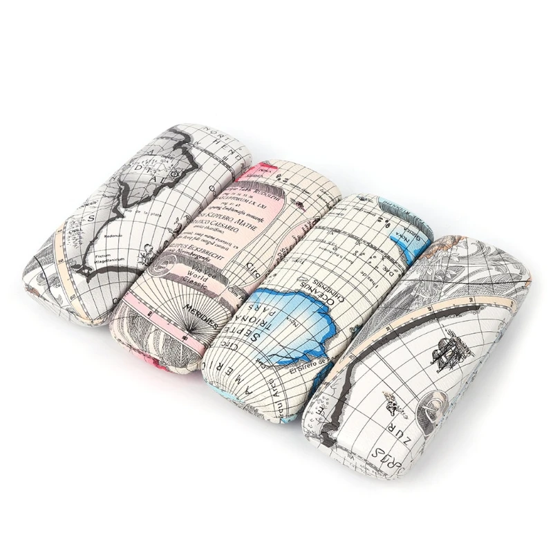 

Unique Glasses Box Sunglasses Unisex Case Map Pattern Storage Protector Eyewear