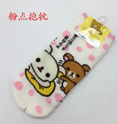 Rilakkuma/носки для костюмированной вечеринки в горошек с рисунком медведя; модные милые забавные Жаккардовые Женские носки; Летние Удобные желтые хлопковые короткие носки - Цвет: 3