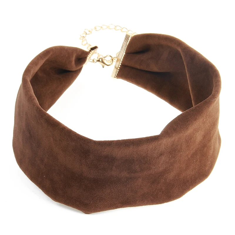 7 Colors Fashion Punk  Wide Plain Velvet Collar Choker Necklace Women Multicolor Gothic Basic Black Rope Necklaces Jewelry 5cm