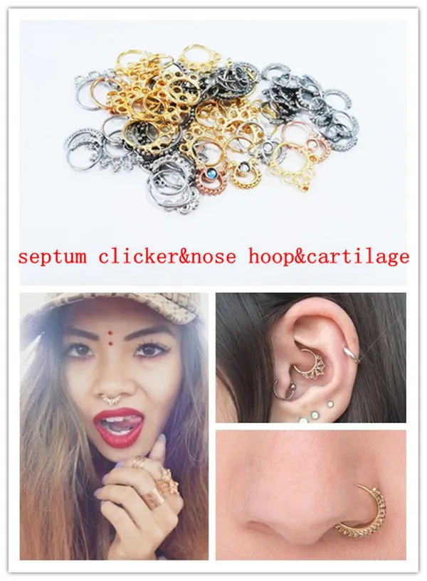 50pcs mixed design real septum,real nose hoop,body piercing jewelry