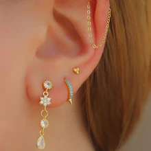 Модные золотые серьги-гвоздики в виде бусинок 925 серебро для женщин шармы в горошек серьги ювелирные изделия brincos